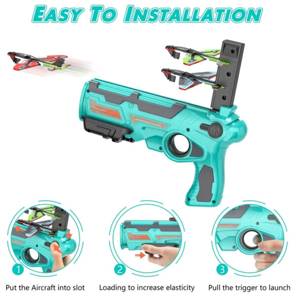 Outdoor Toys Gun With Launcher Flying Plane - Image 2