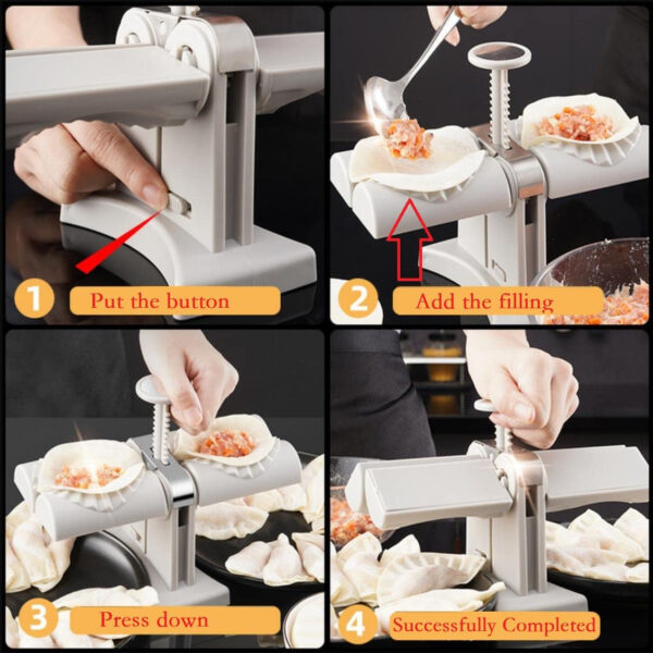 Automatic Double Head Artifact Manual Press Pierogi Maker Mold Dumpling Maker - Image 2