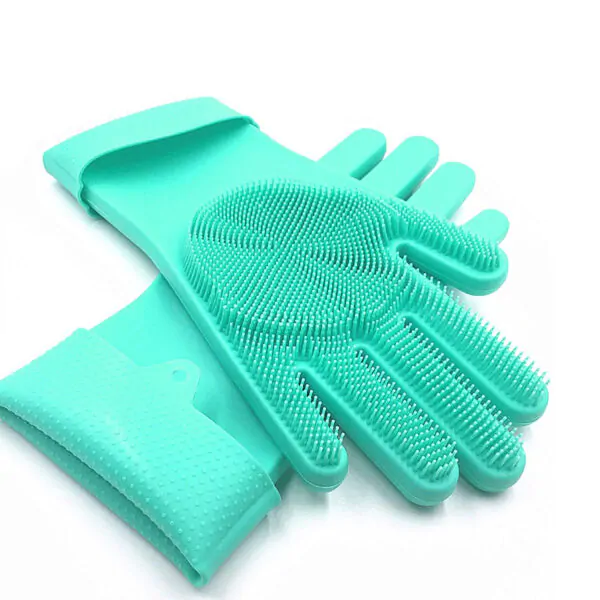 Durable Reusable Waterproof Silicone Cleaning Latex Rubber Kitchen Dishwashing Household Gloves - Image 3