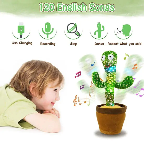 Kids Dancing Talking Cactus Toy - Image 2